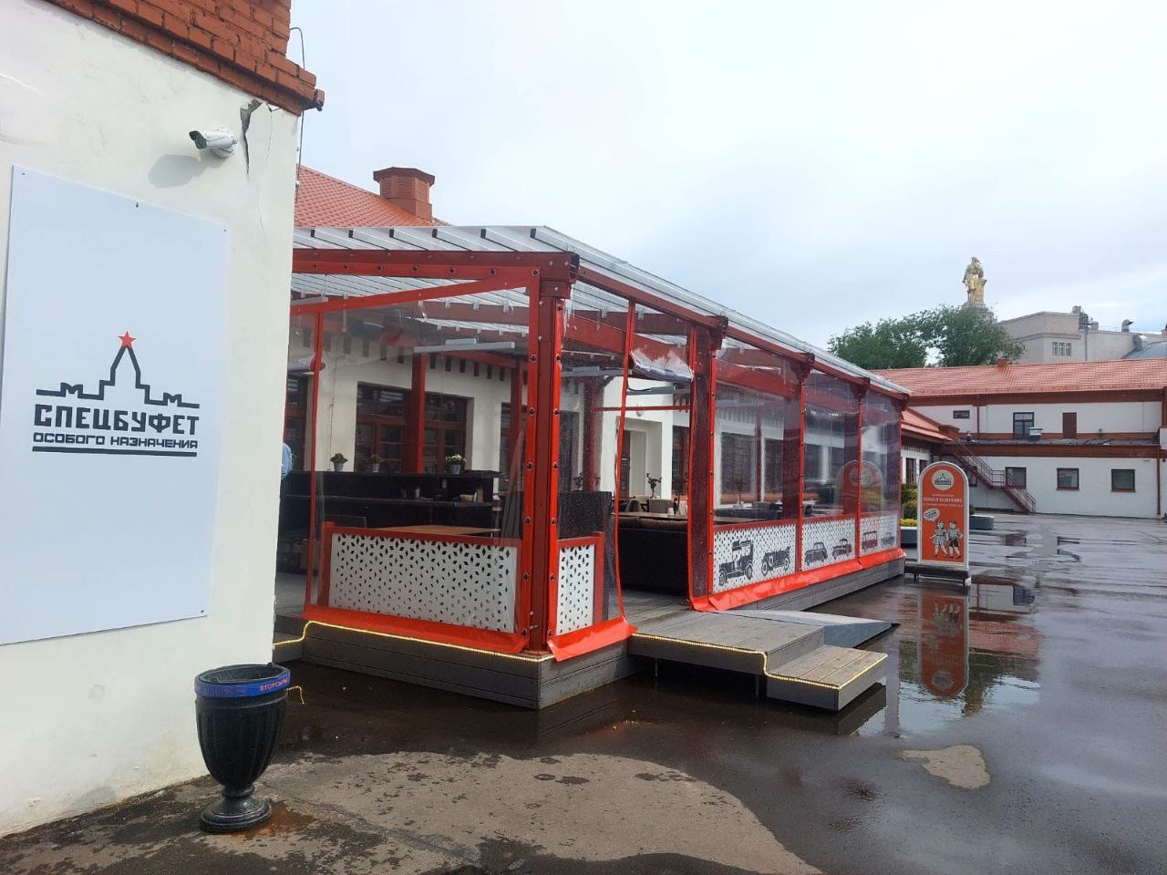 ПВХ шторы для летней террасы кафе в городе Ликино-Дулево